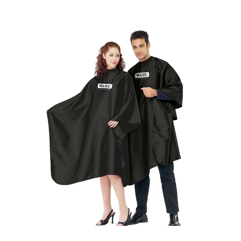 Wahl Professional Barber Cape Black: Water-Repellent, Anti-Static, Adjustable, Hairdressing Essential