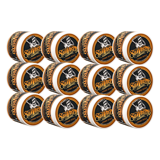 Suavecito Firme Hold Pomade 12-Pack: Strong All-Day Hold, Medium Shine, Water Soluble