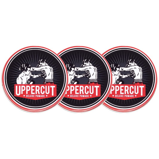 Uppercut Deluxe Strong Hold Water-Based Pomade 3-Pack for Classic Styles