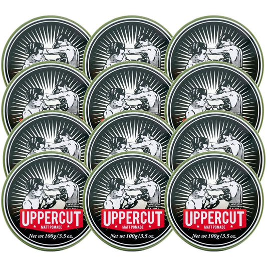 Uppercut Deluxe Matte Pomade 100g, 12-Pack, Medium Hold, Natural Finish