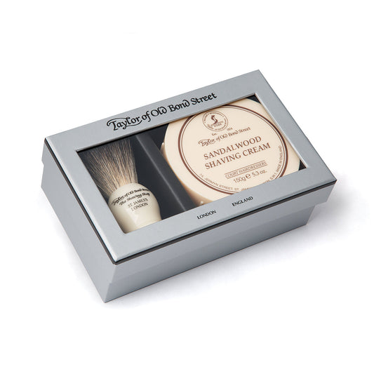 Taylor of Old Bond Street Sandalwood Shaving Cream & Pure Badger Brush Gift Set