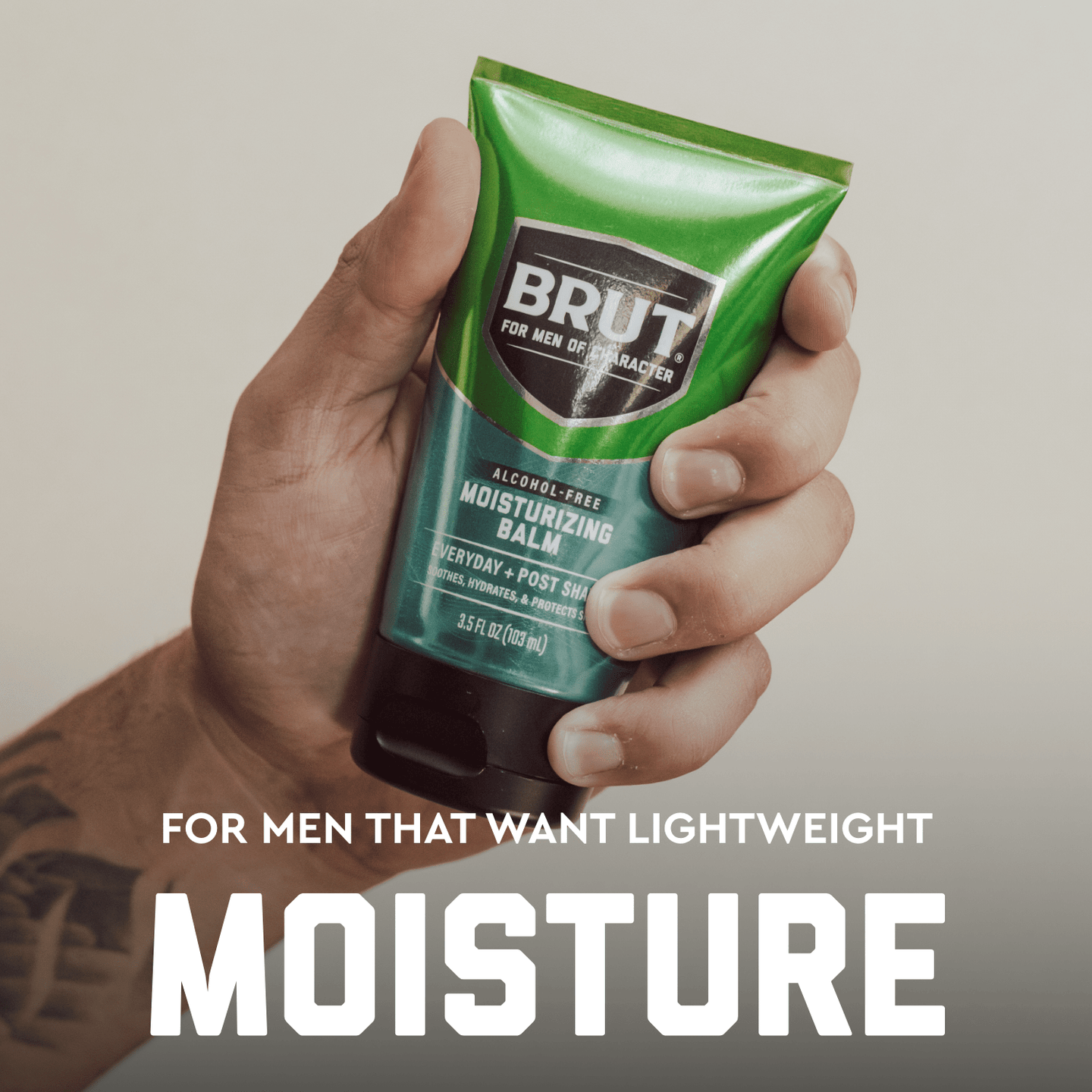 Brut Signature Men's Hydrating Face Balm - Lightweight, Grease-Free Post-Shave Soother