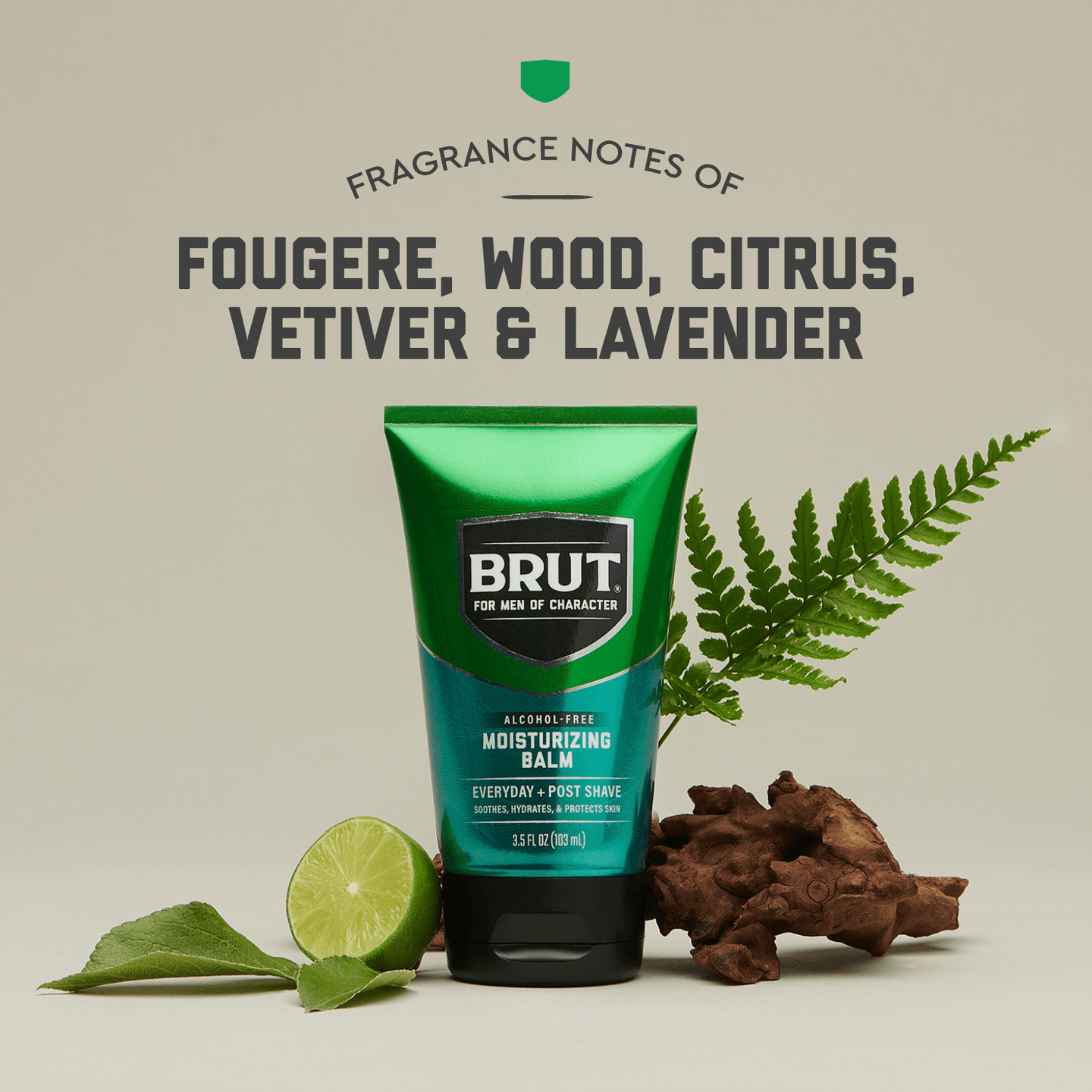 Brut Signature Men's Hydrating Face Balm - Lightweight, Grease-Free Post-Shave Soother