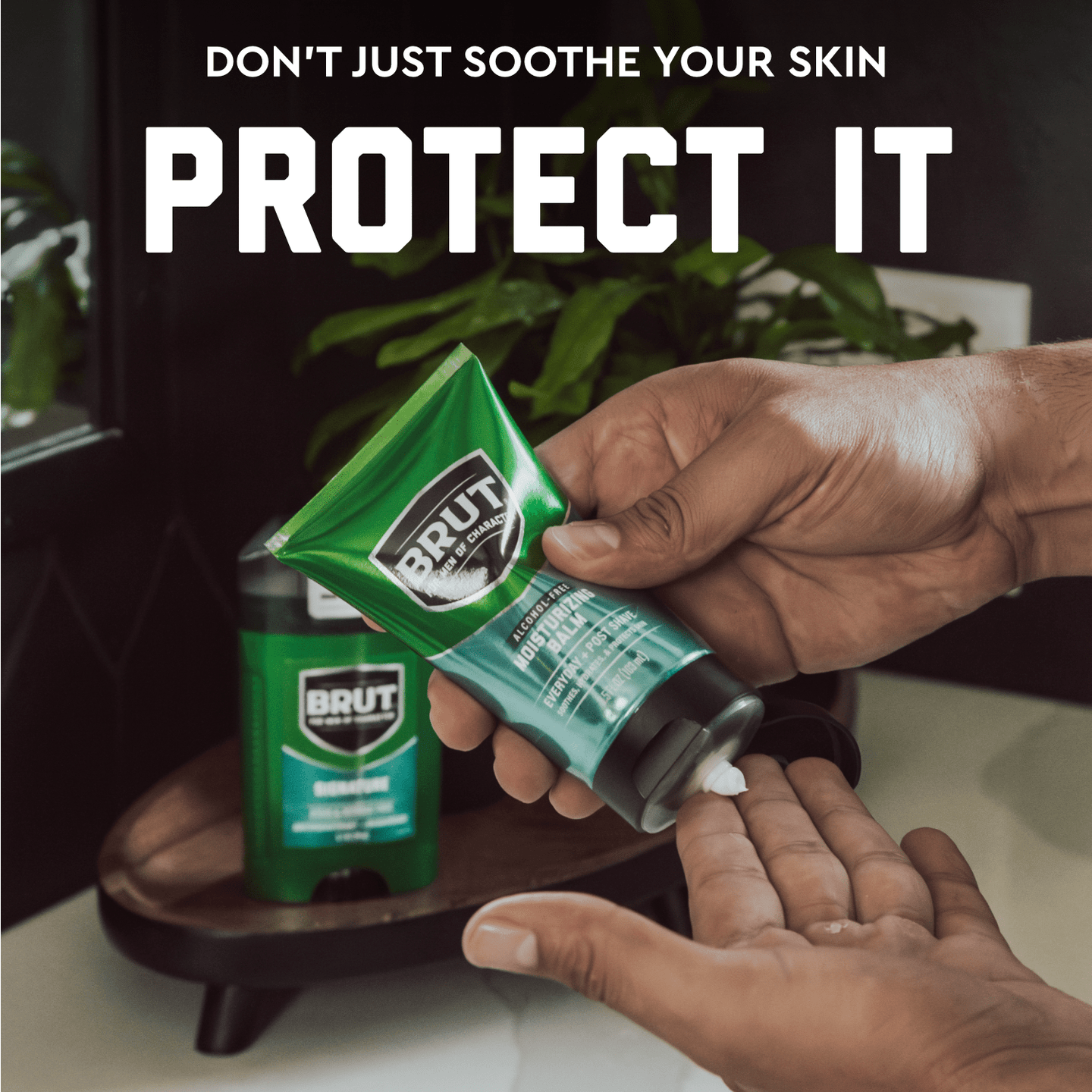 Brut Signature Men's Hydrating Face Balm - Lightweight, Grease-Free Post-Shave Soother