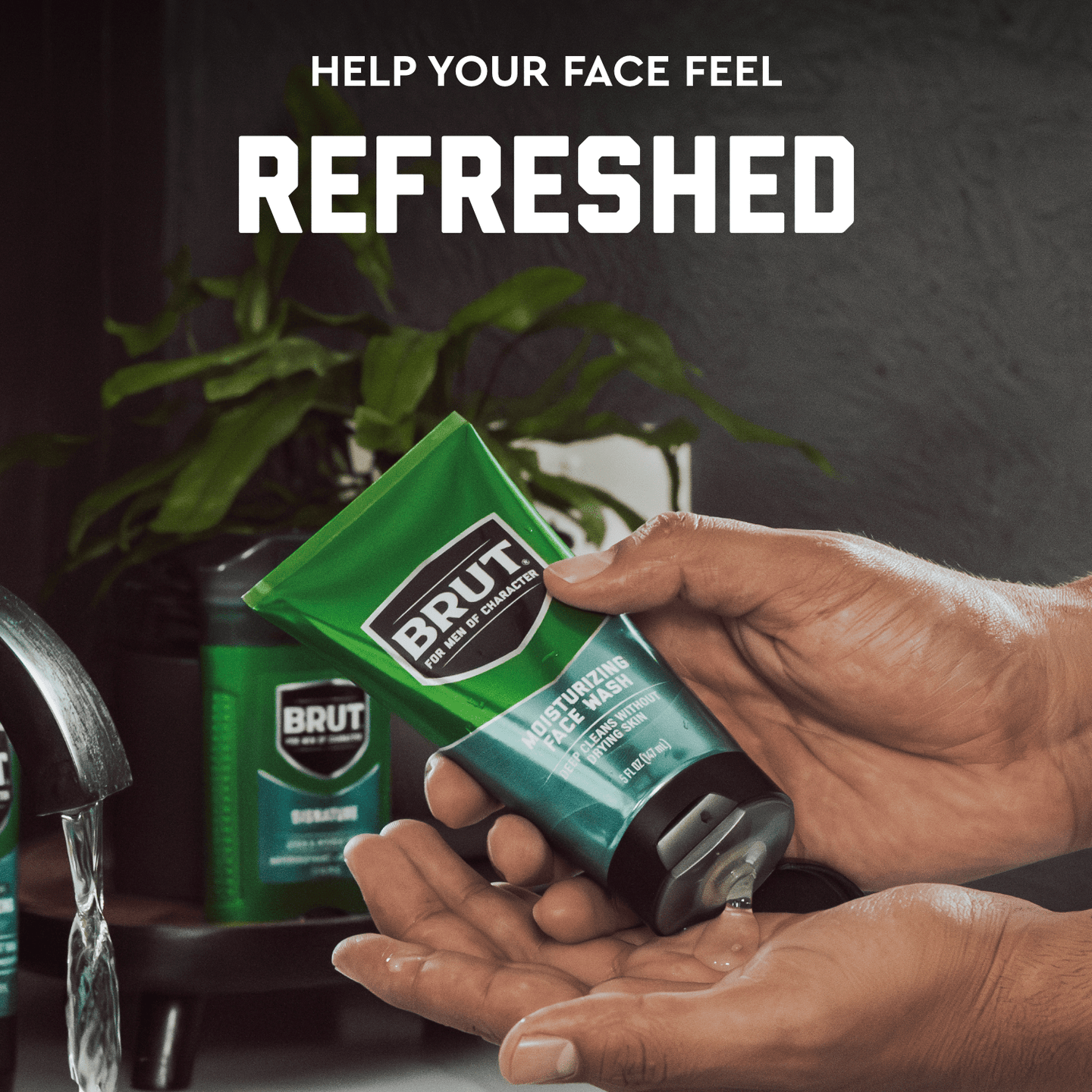 Brut Men's Moisturizing Face Wash: Deep Clean & Hydrating Pre-Shave Cleanser