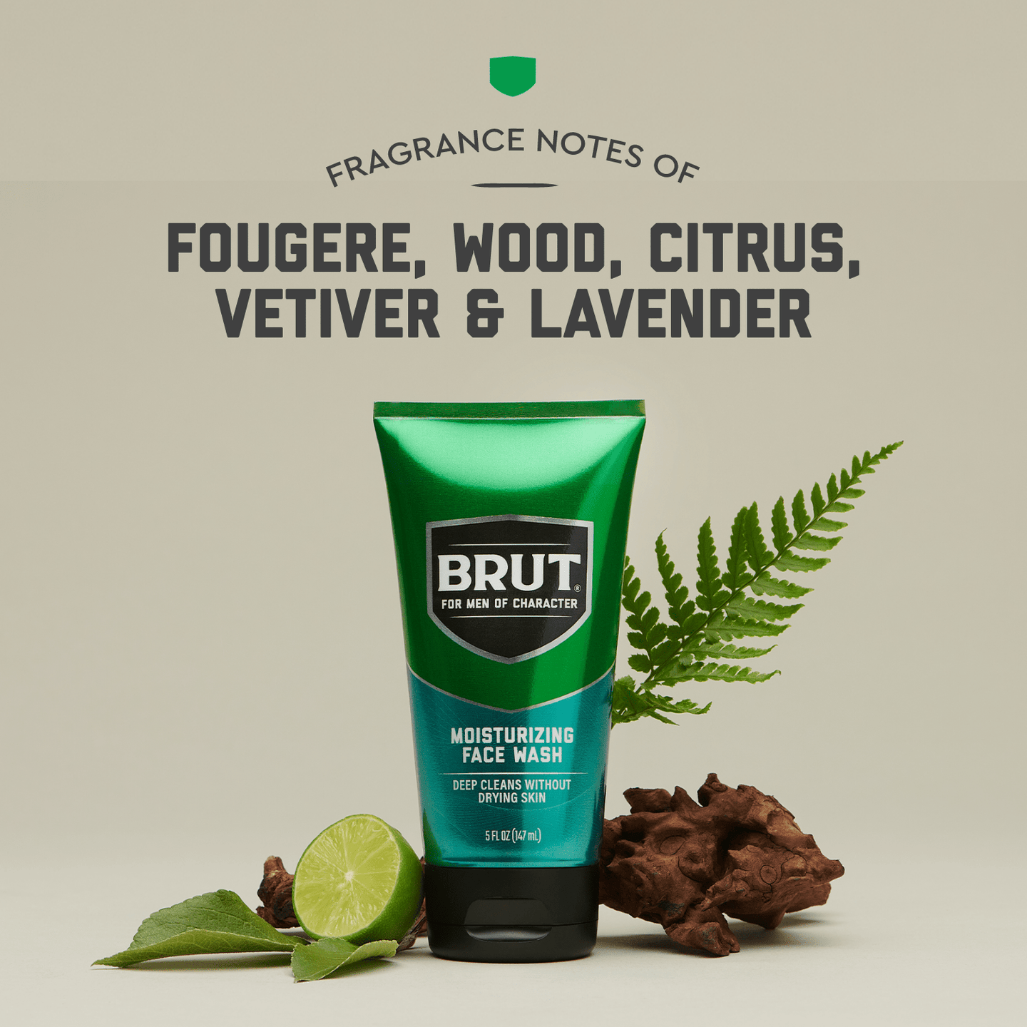 Brut Men's Moisturizing Face Wash: Deep Clean & Hydrating Pre-Shave Cleanser