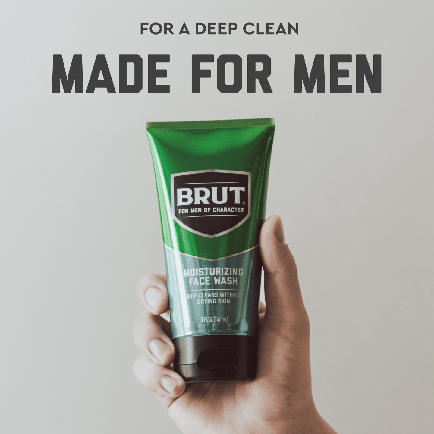Brut Men's Moisturizing Face Wash: Deep Clean & Hydrating Pre-Shave Cleanser