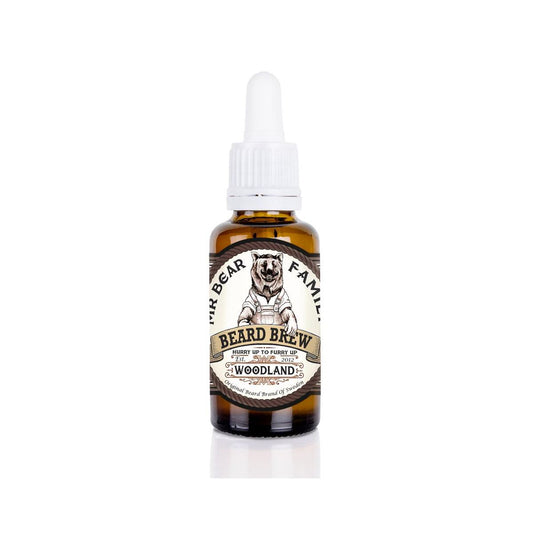 Mr Bear Family Woodland Beard Brew Oil - Natural Pine Scent 30ml for Soft, Soothed Beards