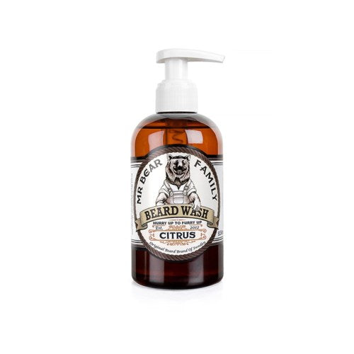 Mr Bear Family Natural Citrus Beard Wash - Soothing, Moisturizing, Fresh Scent 8.45 fl oz
