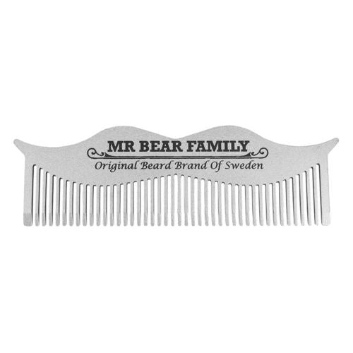 Mr Bear Family Premium Stainless Steel Mustache & Beard Comb for Men