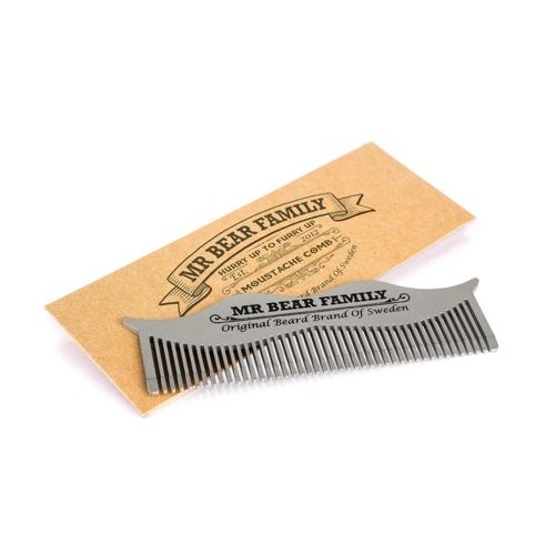 Mr Bear Family Premium Stainless Steel Mustache & Beard Comb for Men