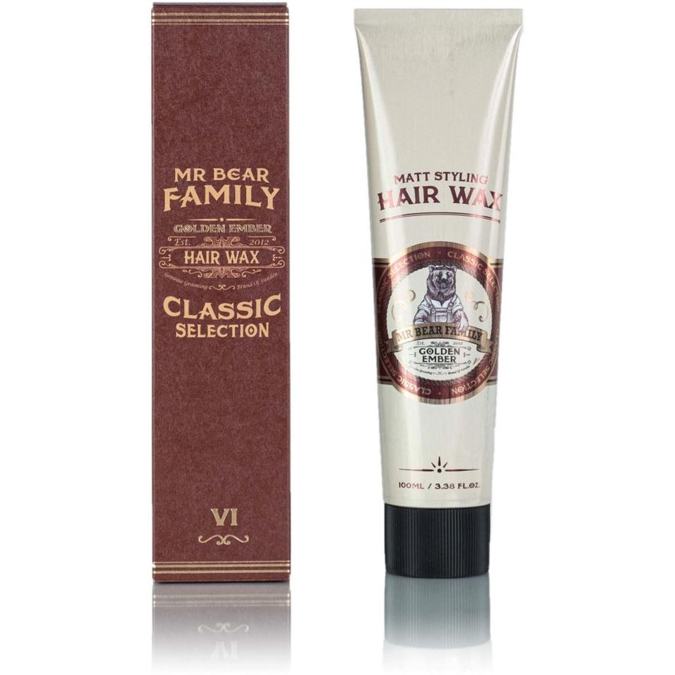 Mr Bear Family Golden Ember Matte Finish Vegan Water-Based Hair Wax 3.4 fl oz