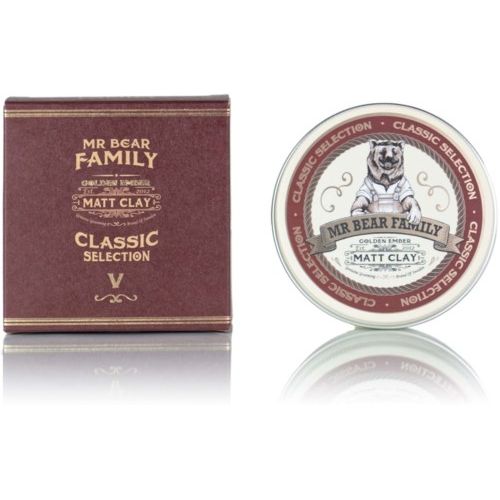 Mr Bear Family Golden Ember Matt Clay: Natural Water-Based Volumizing Hair Pomade