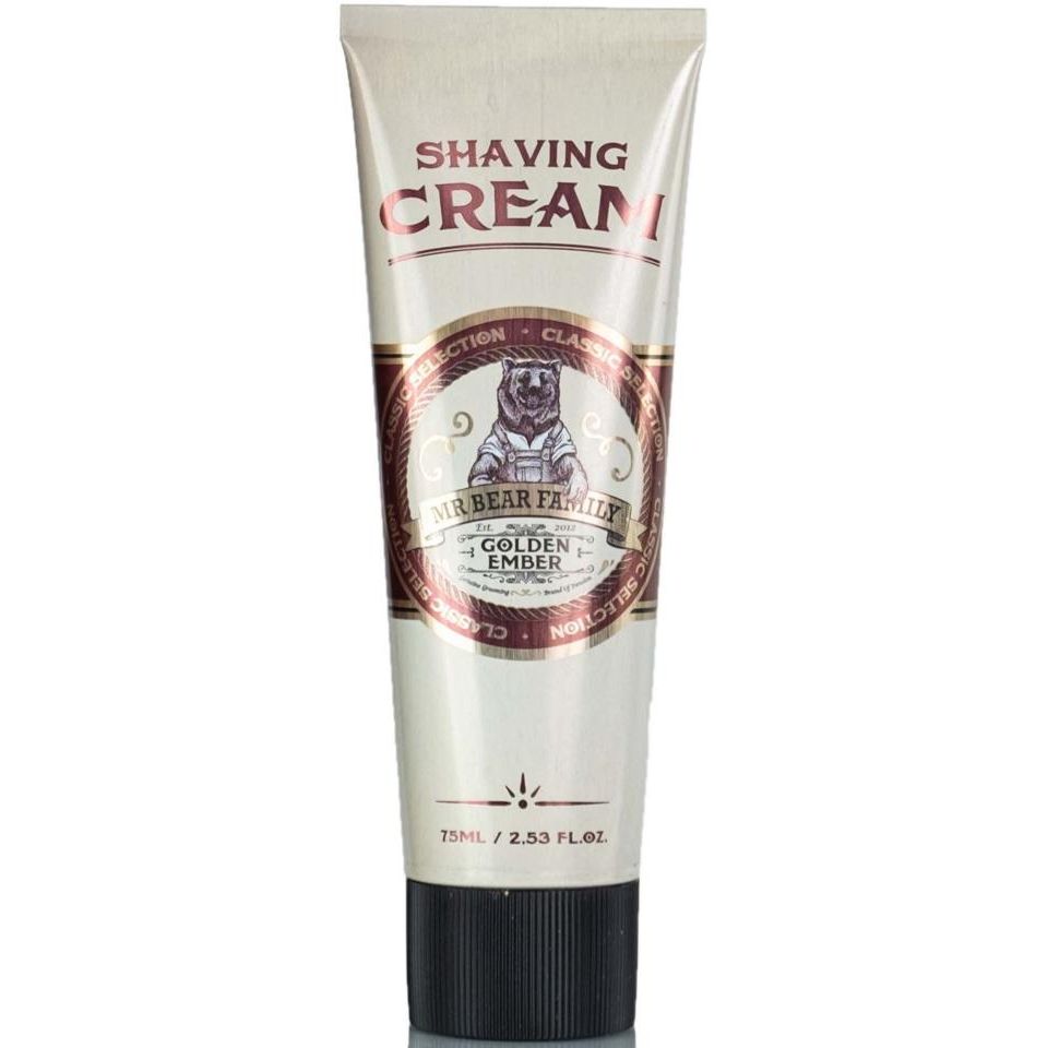 Mr Bear Family Golden Ember Shaving Cream for Smooth, Close Shave, 2.54 fl oz