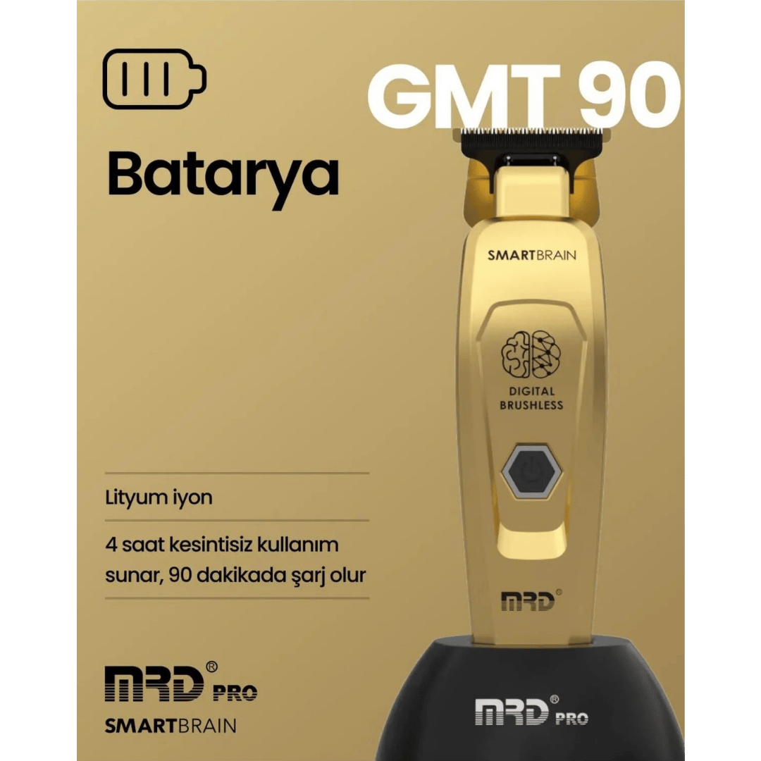 MRD SmartBrain Gold GMT-90 Professional Cordless Hair Beard Trimmer Shaver Kit