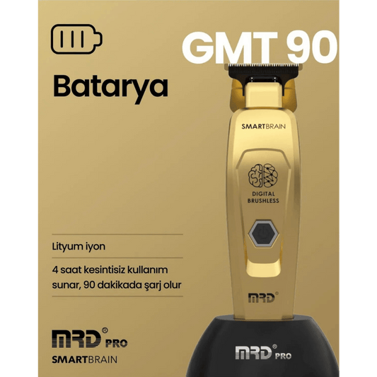 MRD SmartBrain Gold GMT-90 Professional Cordless Hair Beard Trimmer Shaver Kit