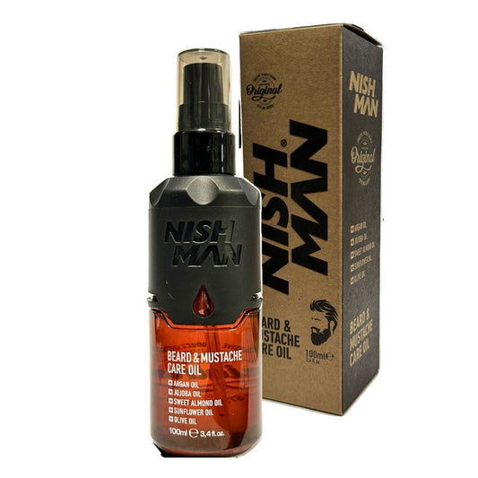 Nish Man 100ml Ultimate Beard & Moustache Oil - Softens, Conditions