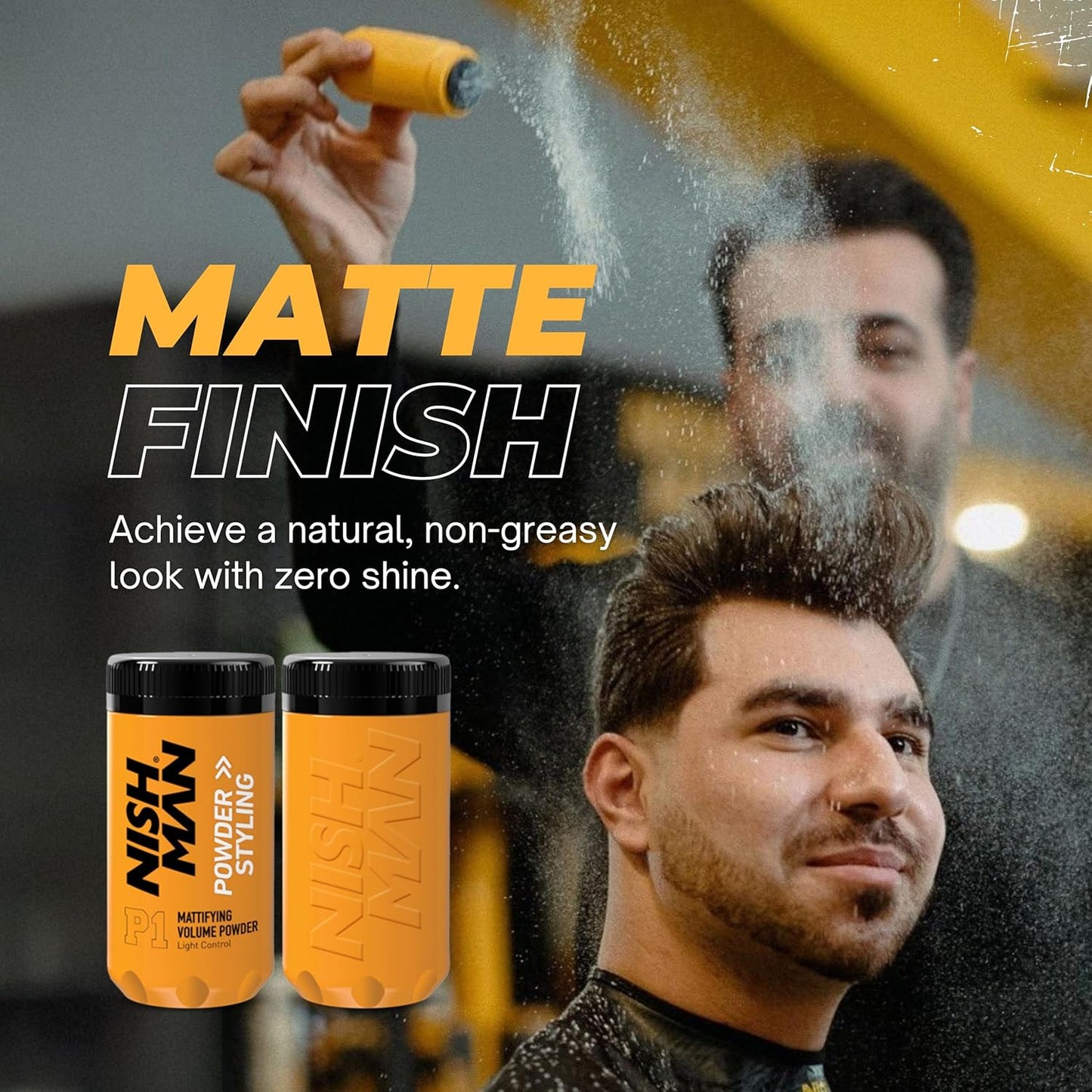 Nishman Hair Styling Powder: Instant Volume, Matte Finish, Strong Hold, 0.7 oz