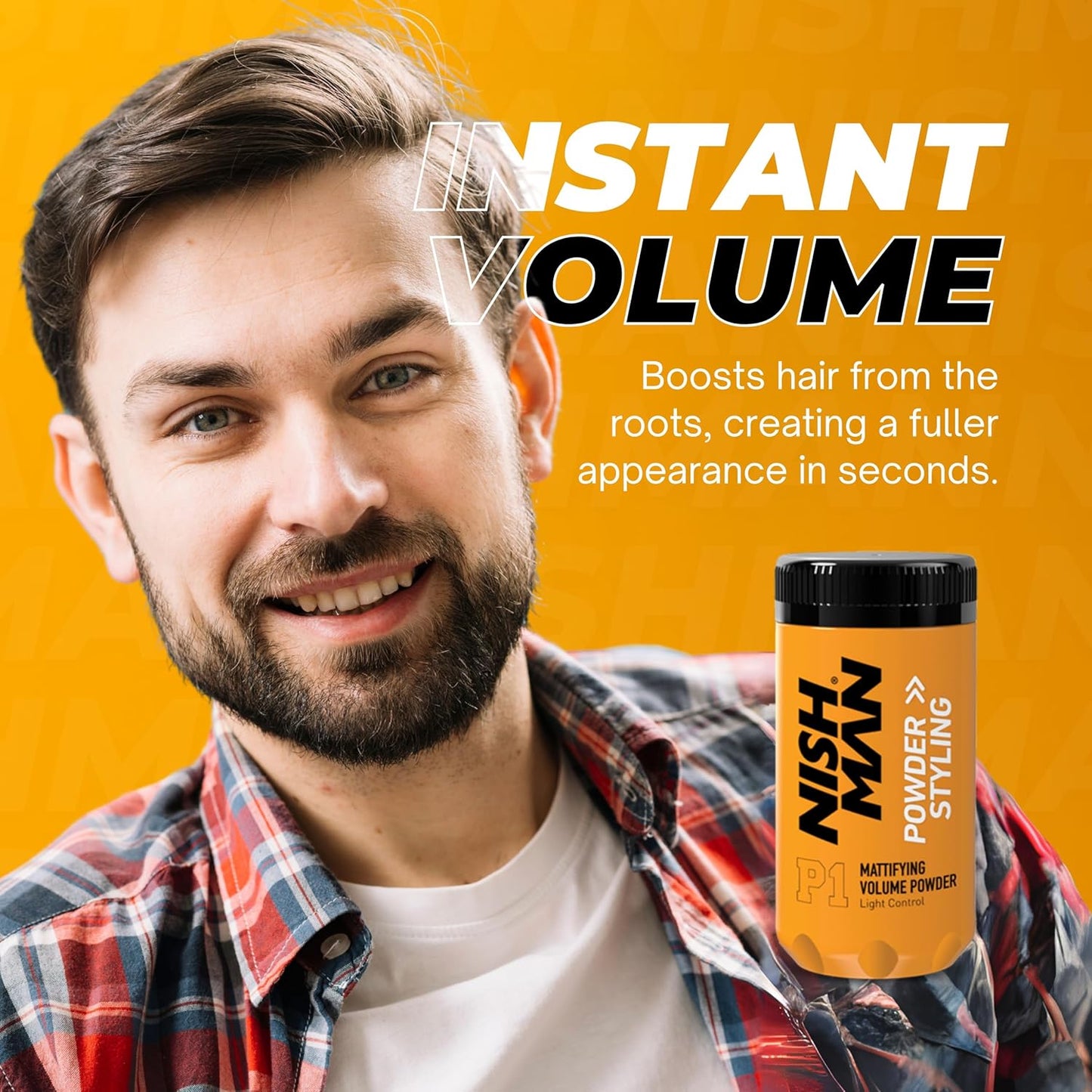 Nishman Hair Styling Powder: Instant Volume, Matte Finish, Strong Hold, 0.7 oz