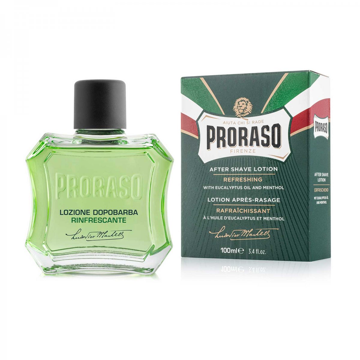 Proraso Green Line Aftershave-lotion med Mentol och Eukalyptus 100 ml