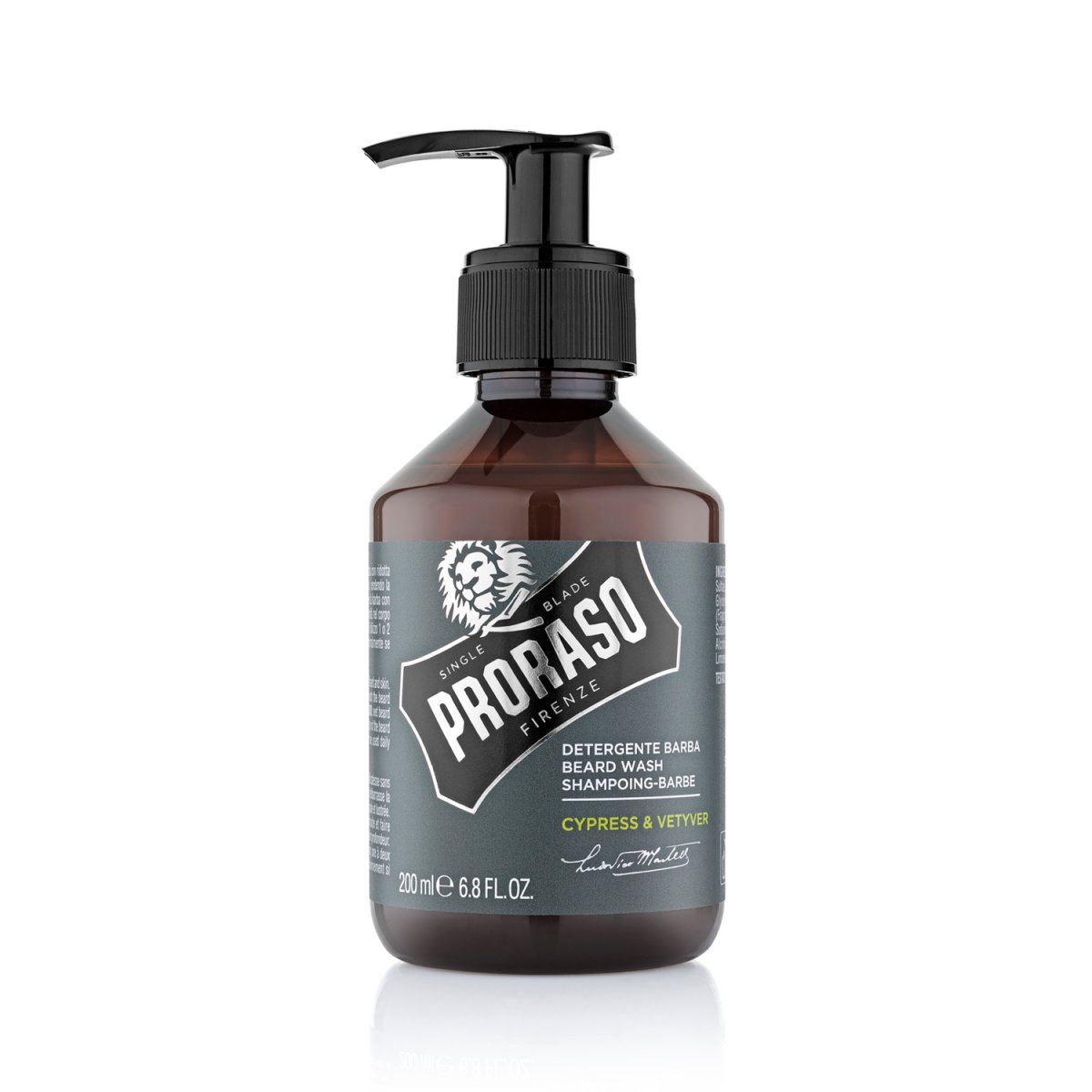 Proraso Refreshing Beard Shampoo: Deep Cleansing, Softening Cypress & Vetyver Scent (6.8 fl oz)