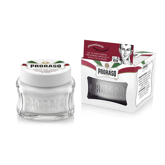 Proraso White Sensitive Pre-Shave Cream Grön Te & Havre 100 ml