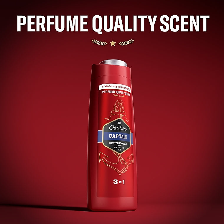 Old Spice Captain 3-in-1 Invigorating Body Hair Face Wash Shower Gel 675ml