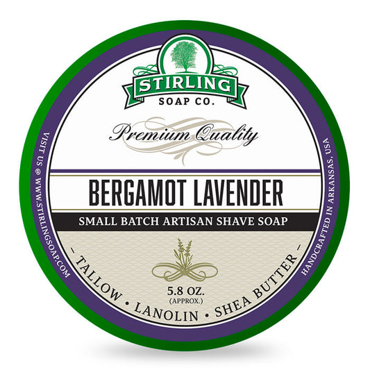 Stirling Bergamot Lavender Shaving Soap: Rich Lather, Smooth Shave, Artisan Quality