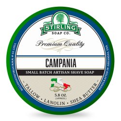 Stirling Campania Artisan Shaving Soap: Fresh Citrus Scent, 5.8oz Tub
