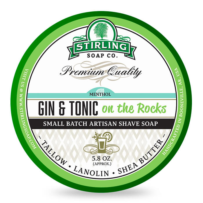 Stirling Gin & Tonic Artisan Shave Soap with Menthol, Juniper, Lime & Lemon