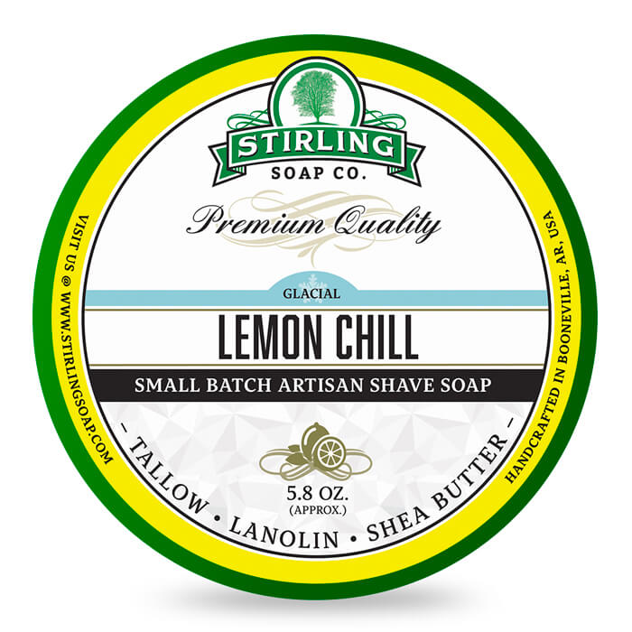 Stirling Glacial Lemon Chill Shaving Soap - Icy Citrus Menthol Formula