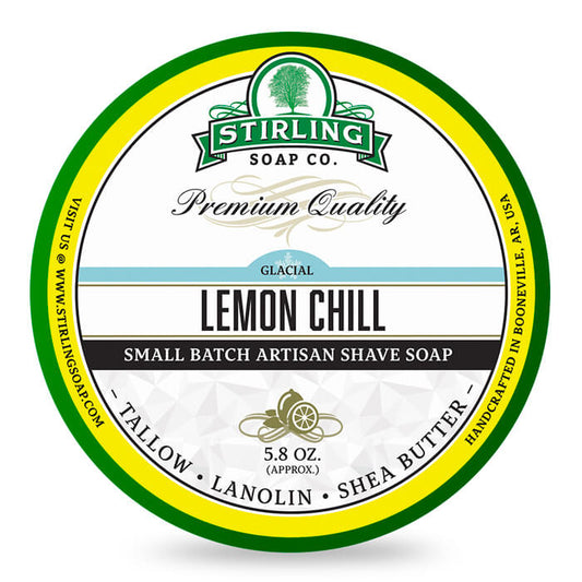 Stirling Glacial Lemon Chill Shaving Soap - Icy Citrus Menthol Formula