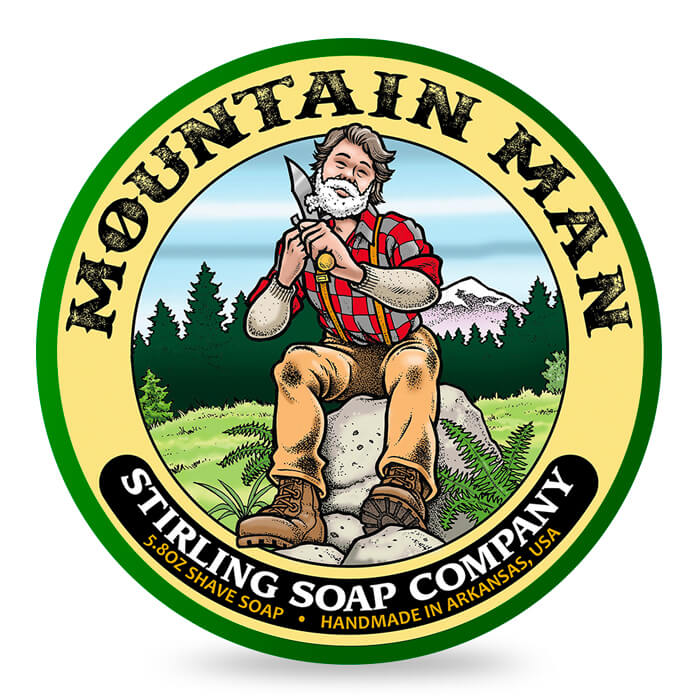 Stirling Mountain Man Premium Shaving Soap - Fresh Bergamot, Sandalwood Scent, 6oz