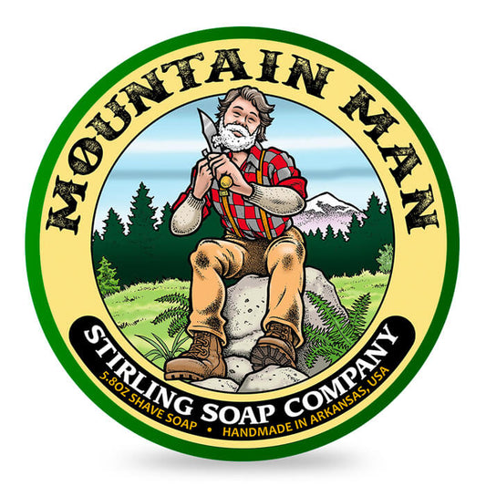 Stirling Mountain Man Premium Shaving Soap - Fresh Bergamot, Sandalwood Scent, 6oz