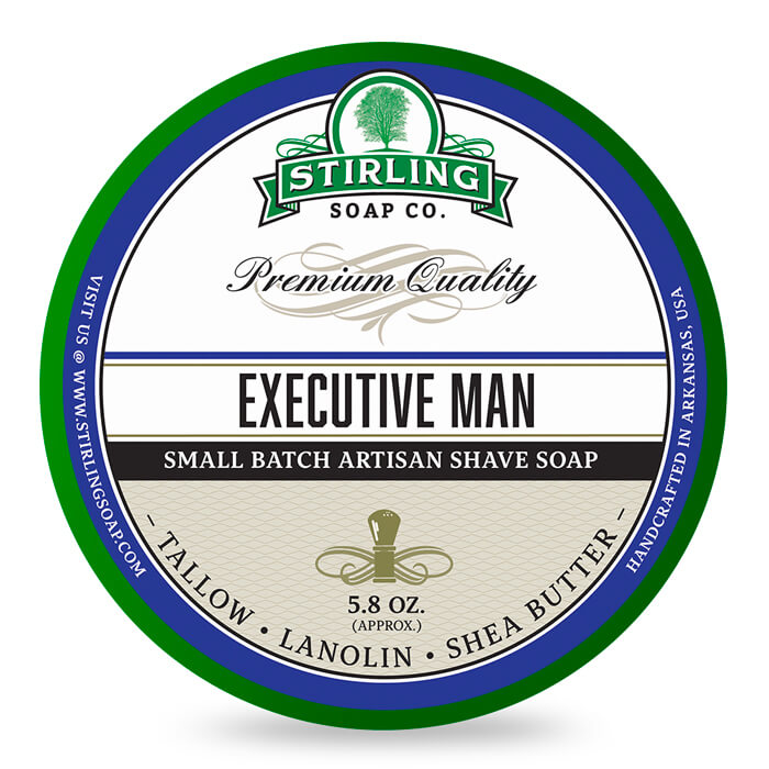 Stirling Executive Man Shaving Soap, Tallow, Lanolin, Shea Butter, 5.8oz