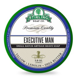 Stirling Executive Man Shaving Soap, Tallow, Lanolin, Shea Butter, 5.8oz