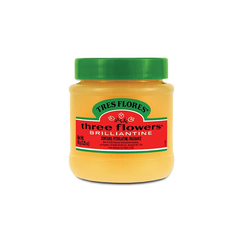 Tres Flores Brilliantine Solid Pomade for Flexible Hold & Brilliant Shine 3.25 oz