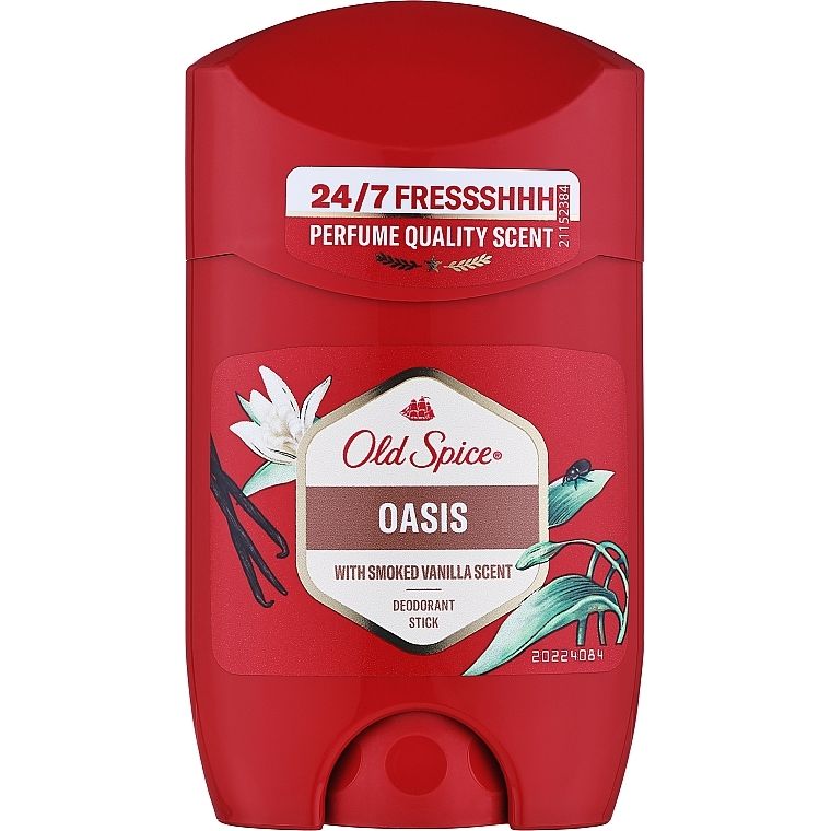 Old Spice Oasis Men's Deodorant Stick: 48-Hour Freshness, Vanilla & Amber Scent