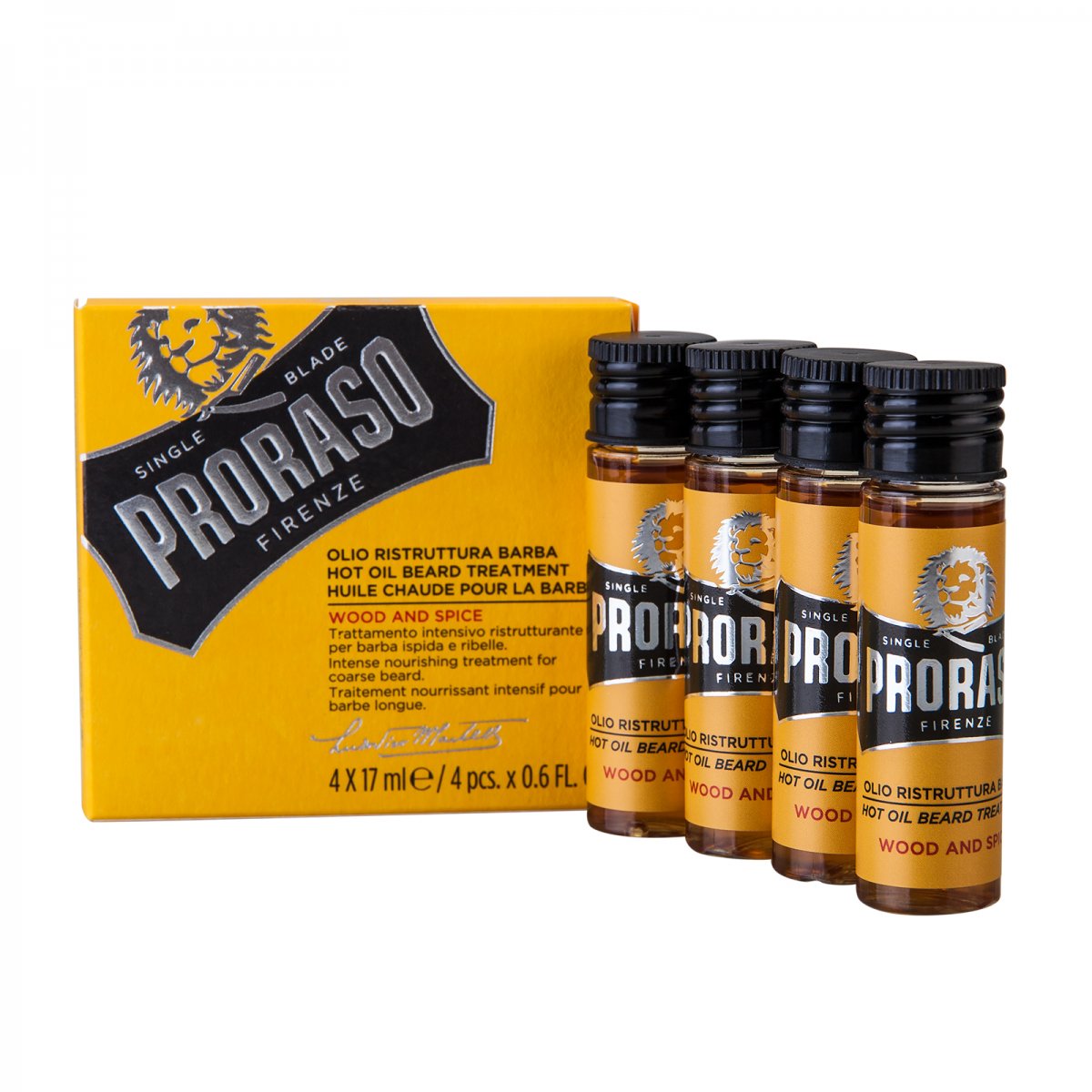 Proraso Wood & Spice Varm Skäggolja 4 x 17 ml